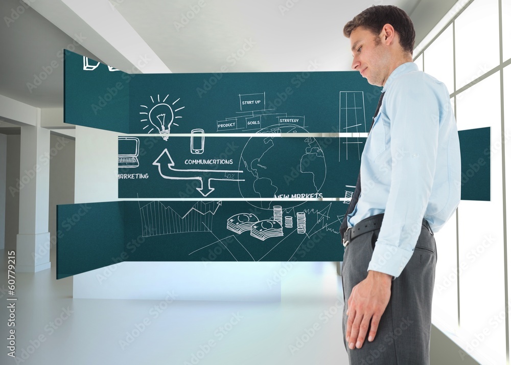 Composite image of serious businessman standing Composite image of serious businessman standing