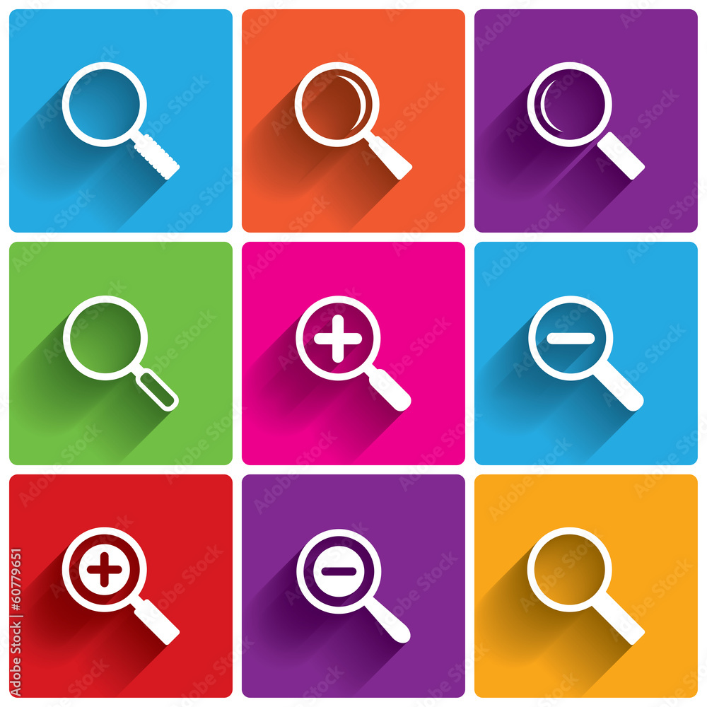 Zoom icons. Search symbols. Magnifier Glass. Zoom icons. Search symbols. Magnifier Glass.