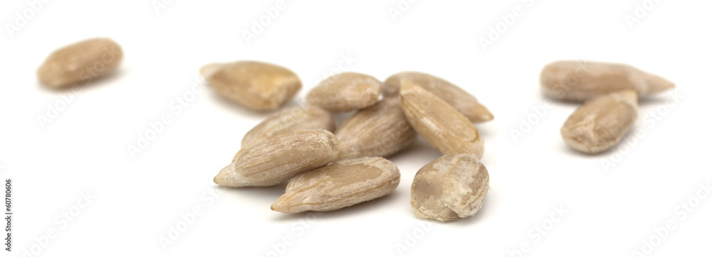 Sunflower seeds isolated on white background Sunflower seeds isolated on white background