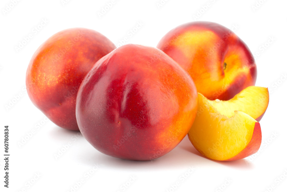 Nectarine fruit isolated on white background Nectarine fruit isolated on white background