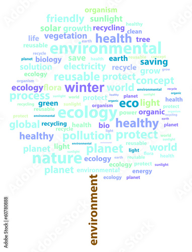 Winter Tree Ecology Word Cloud Concept