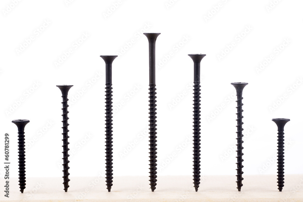 Black screws of different size Black screws of different size