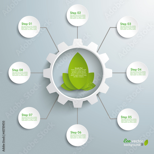 Big Eco Gear With Green Leaves 8 Options