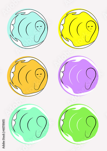 vector illustration logos helping children hearing disability