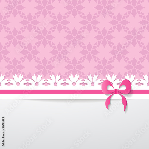 background with a pattern, a paper ribbon and a white space