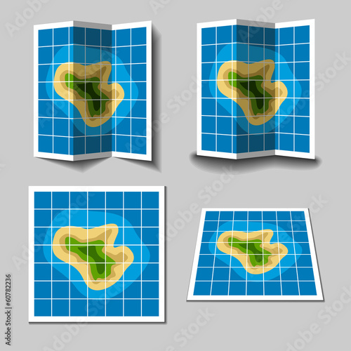vector island map icons