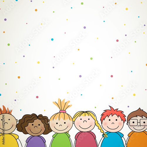 Vector Illustration of Small Kids