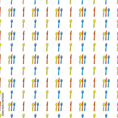 Vector pattern made with hand drawing cutlery