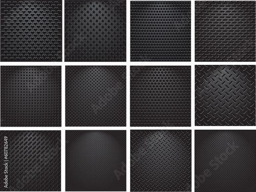 Metal texture set. Vector illustration.