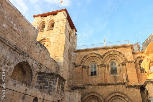 Belfry and courtyard the Temple of the Holy Sepulchre