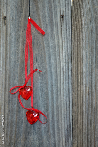 two scarlet hearts