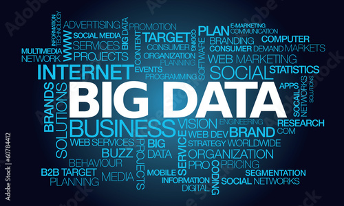 Big data marketing word tag cloud illustration #60784412