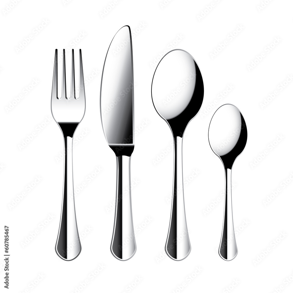 Fork, knife and spoon cutlery isolated vector Fork, knife and spoon cutlery isolated vector