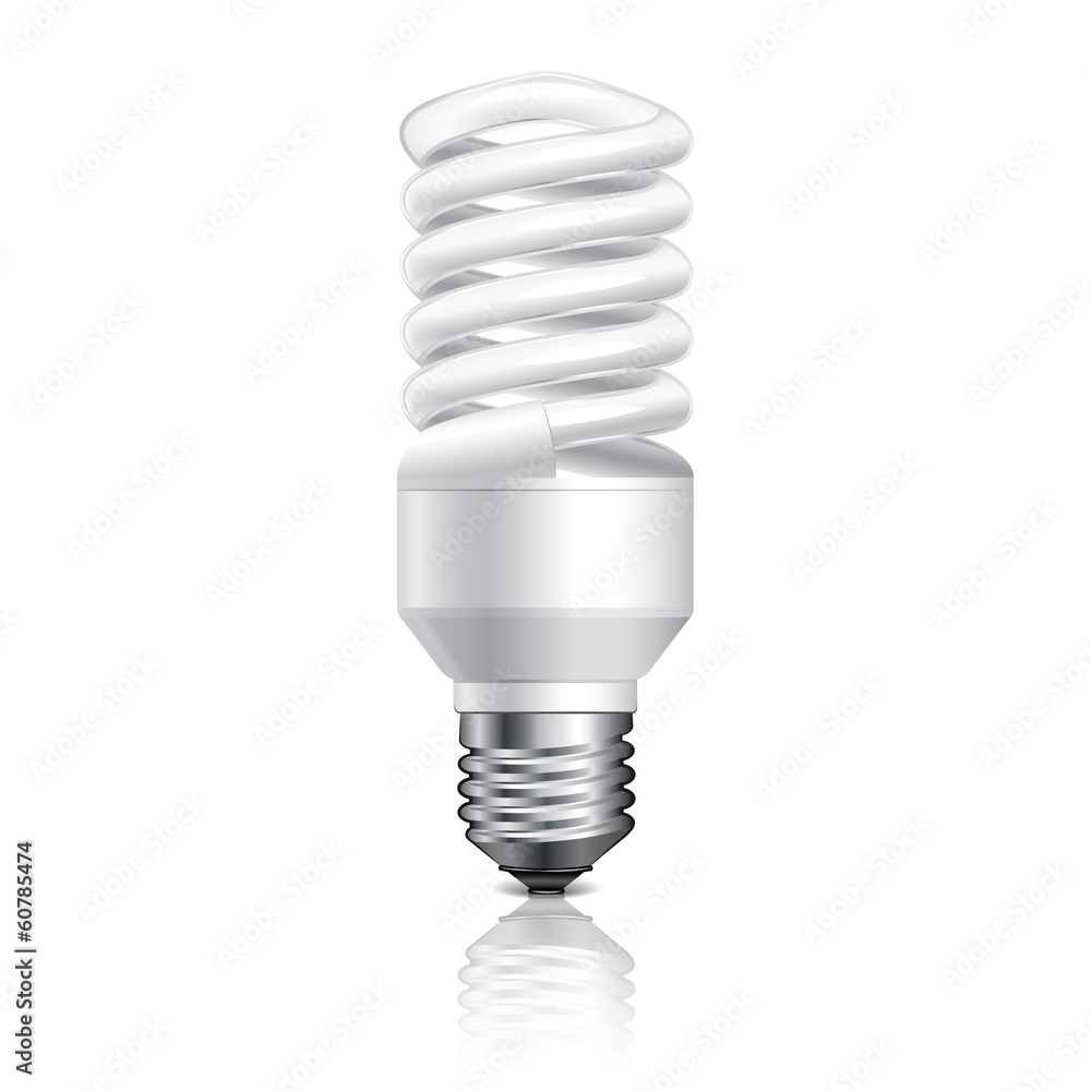 Energy saving lamp isolated on white vector Energy saving lamp isolated on white vector