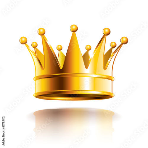 Glossy golden crown vector illustration