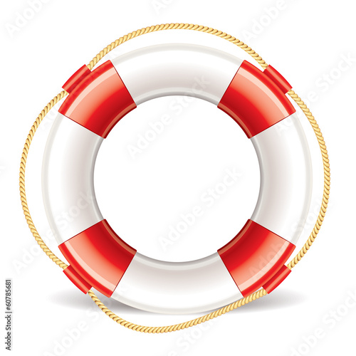 Lifebuoy isolated on white vector