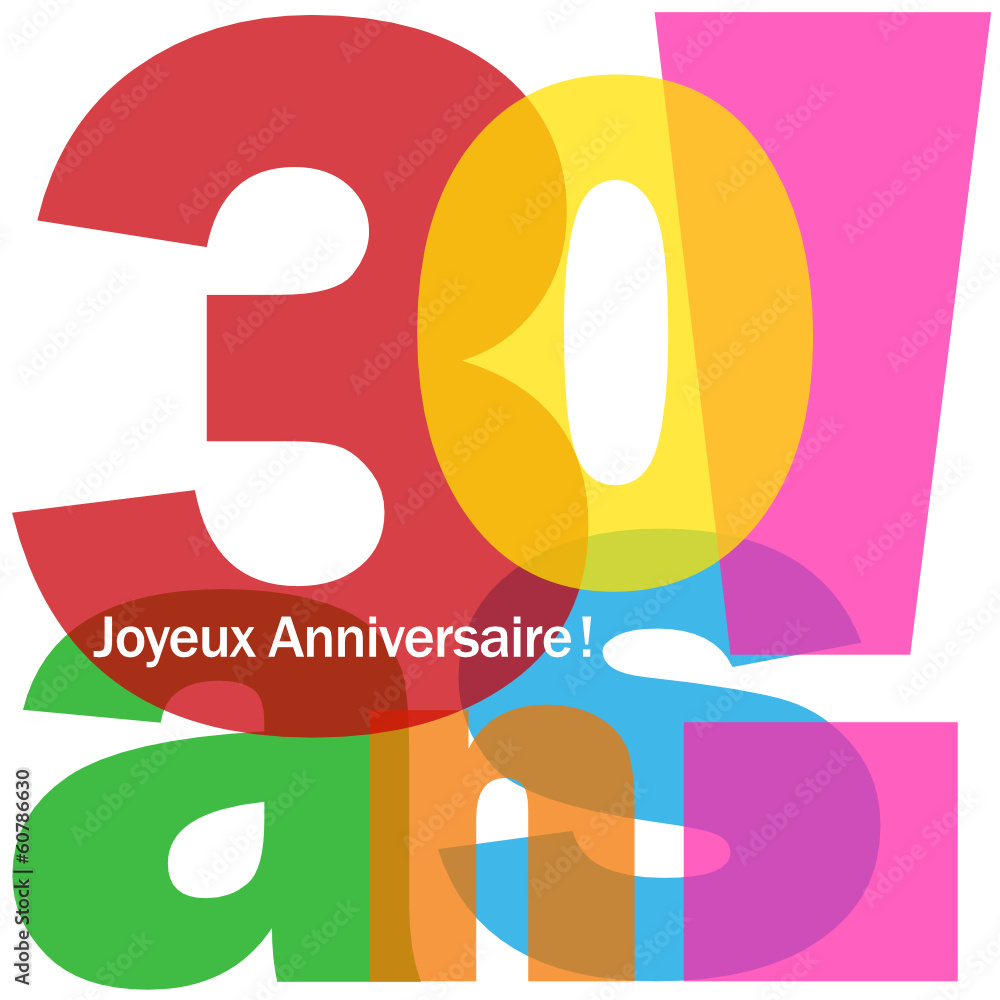 Carte JOYEUX ANNIVERSAIRE pour tes 30 ANS ! (fête félicitations