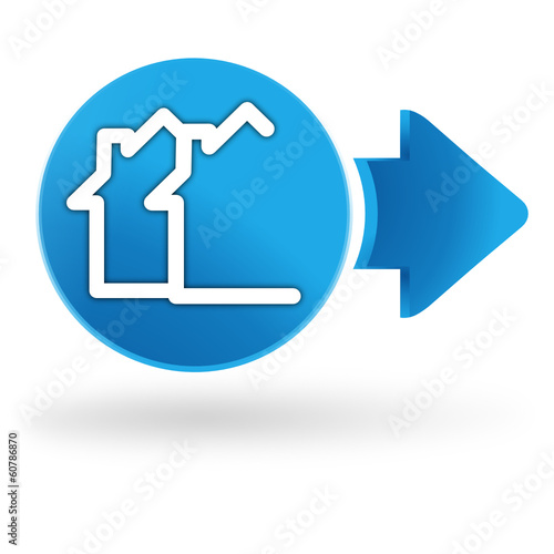 immobilier sur symbole web bleu