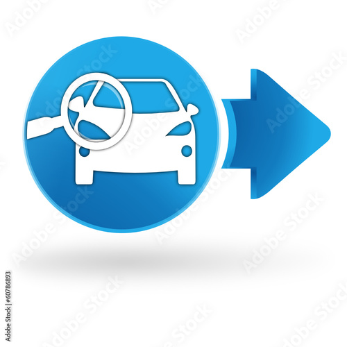 entretien voiture sur symbole web bleu