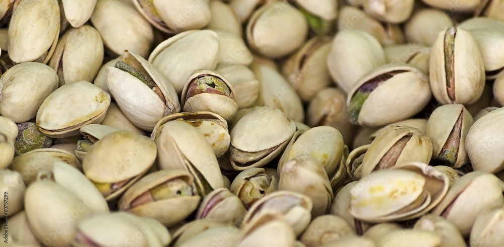 Close up view on pistachios