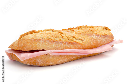 spanish bocadillo de jamon de york, a ham sandwich