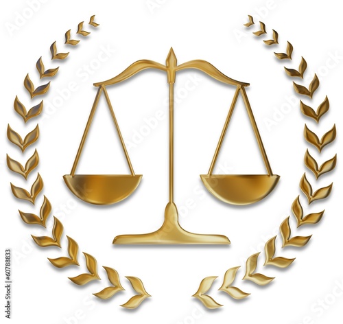 Gold Laurel Wreath & Scales