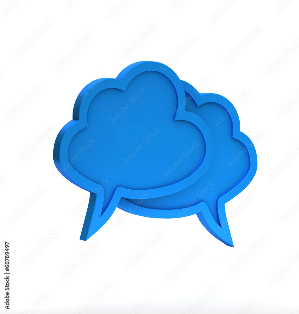 blue cloudy dialog icon on a white background blue cloudy dialog icon on a white background