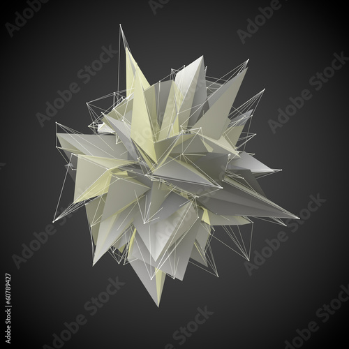 abstract yellow modern triangular shape on a black background