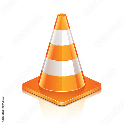 Road cone isolated on white