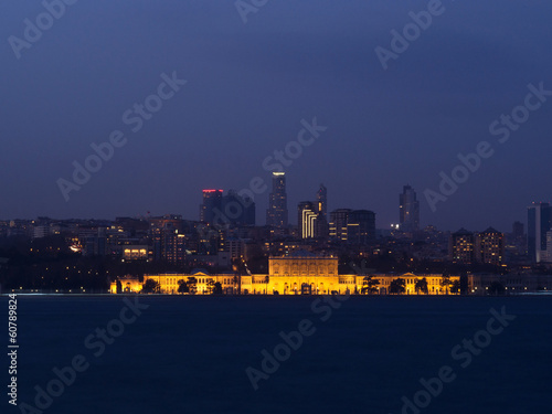 City Lights of the Istanbul at Night - Dolmabahce Palace