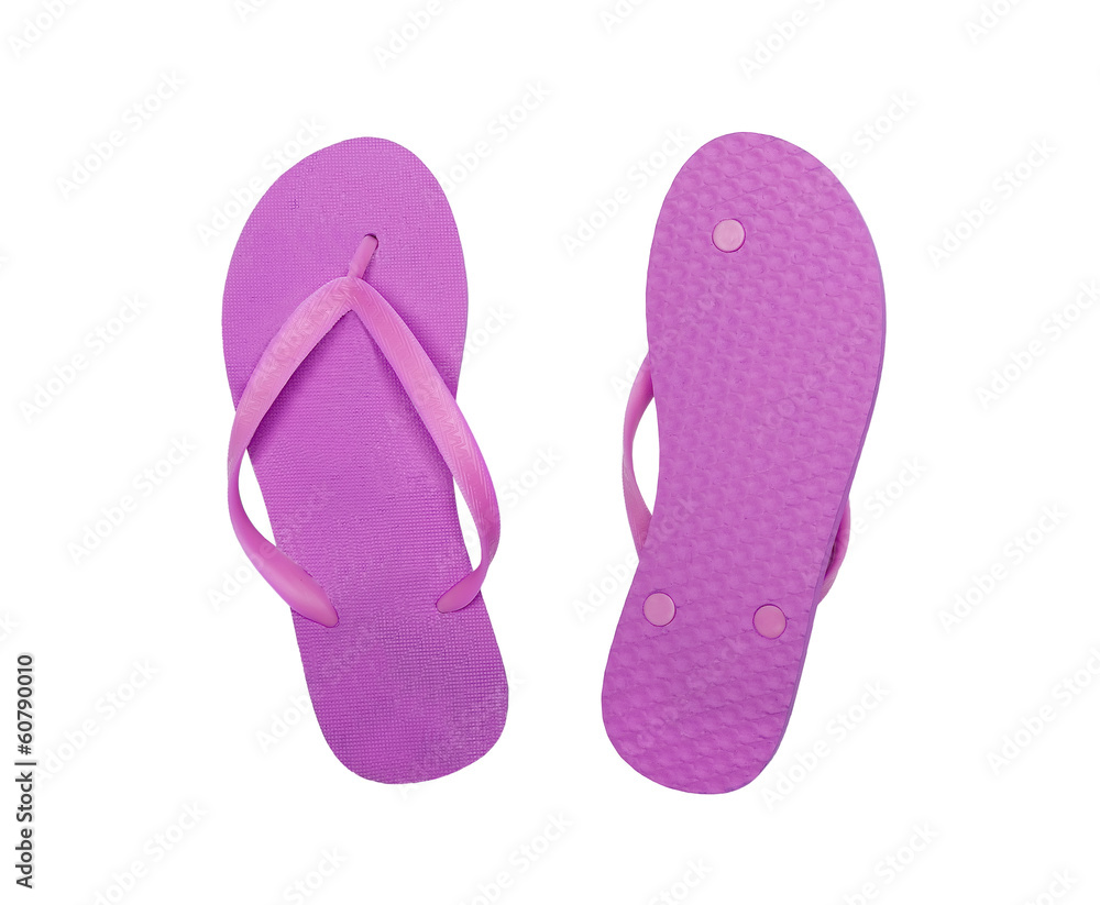 pink beach shoes isolated on white background