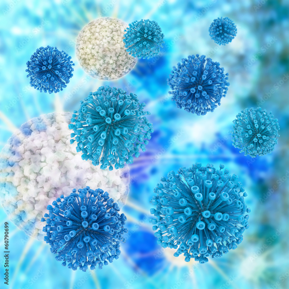 Retrovirus abstract illustration - 3d Render Retrovirus abstract illustration - 3d Render