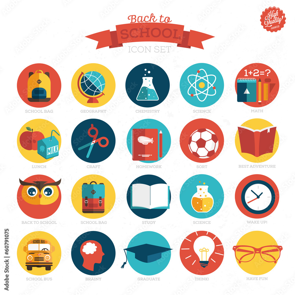 School icon set. Vector Illustration, eps10, School icon set. Vector Illustration, eps10,