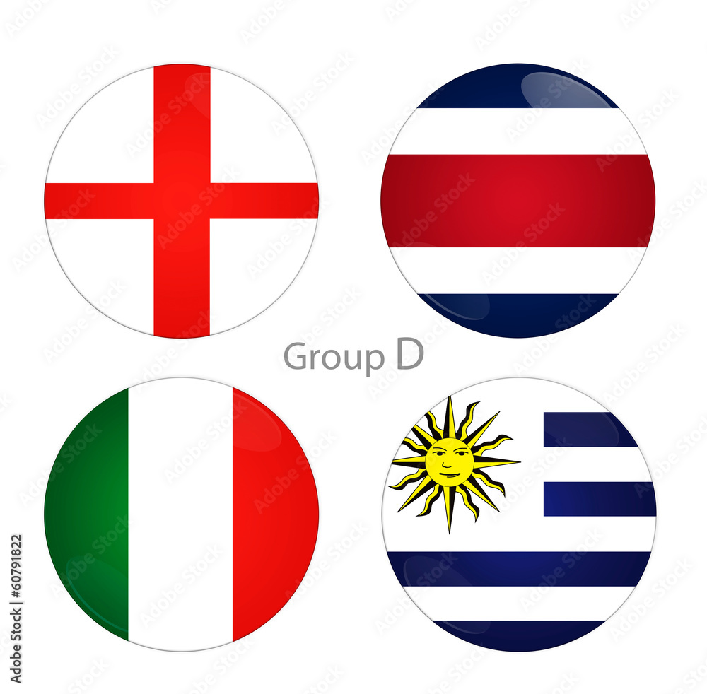 Fototapeta premium Group D - England, Costa Rica, Italy, Uruguay