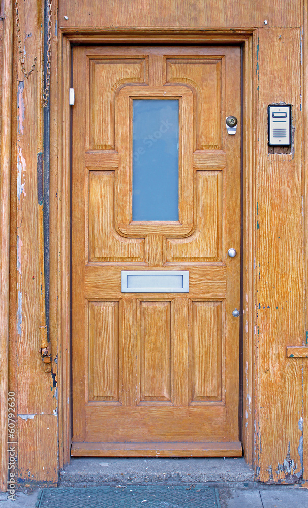 Brown entrance door