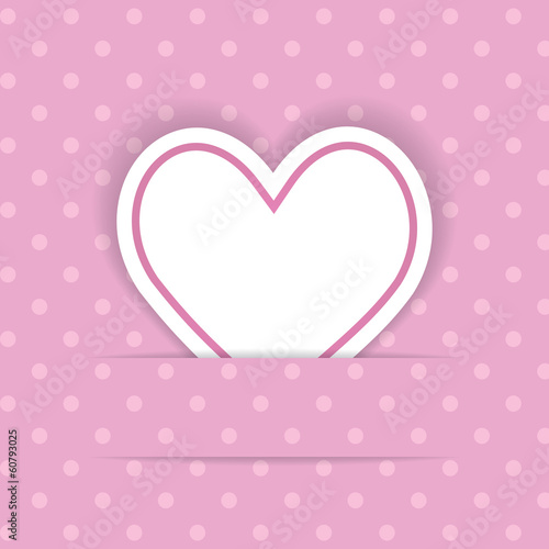 pink background with a paper heart