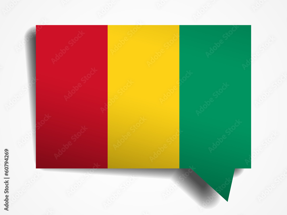 Fototapeta premium Guinea flag paper 3d realistic speech bubble
