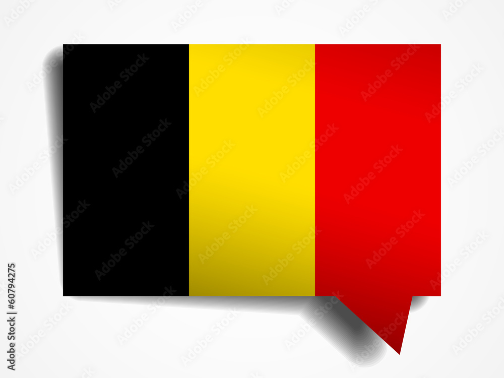 Fototapeta premium Belgium flag paper speech bubble on white background
