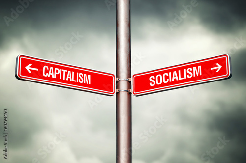 Capitalism or Socialism concept photo