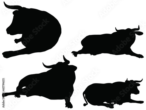 cattle collection - vector silhouette
