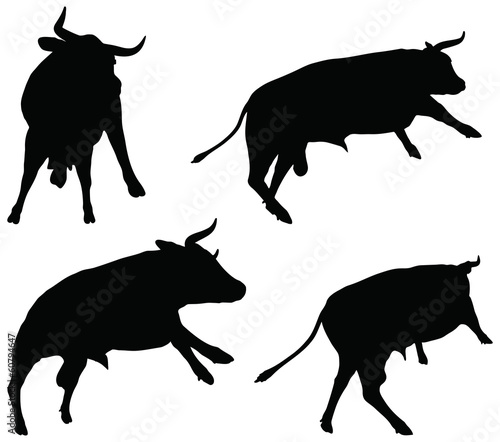 cattle collection - vector silhouette