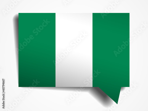 Free Download Nigeria flag paper 3d realistic speech bubble on white - GFXLoad