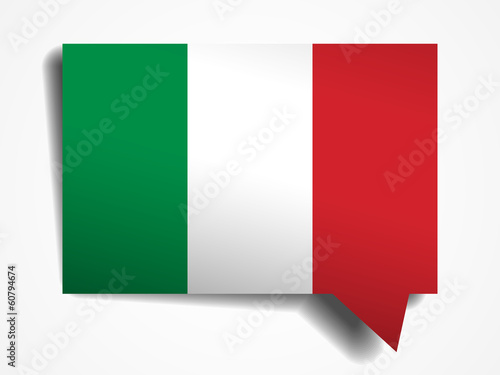 Free Download Italy flag paper 3d realistic speech bubble on white - GFXLoad
