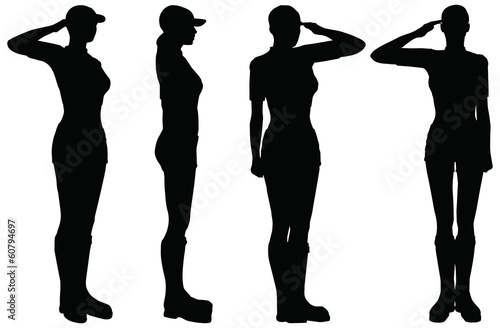 Soldier, officer, captain, policeman saluting