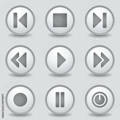 Free Download Player web icons, grey circle buttons - GFXLoad