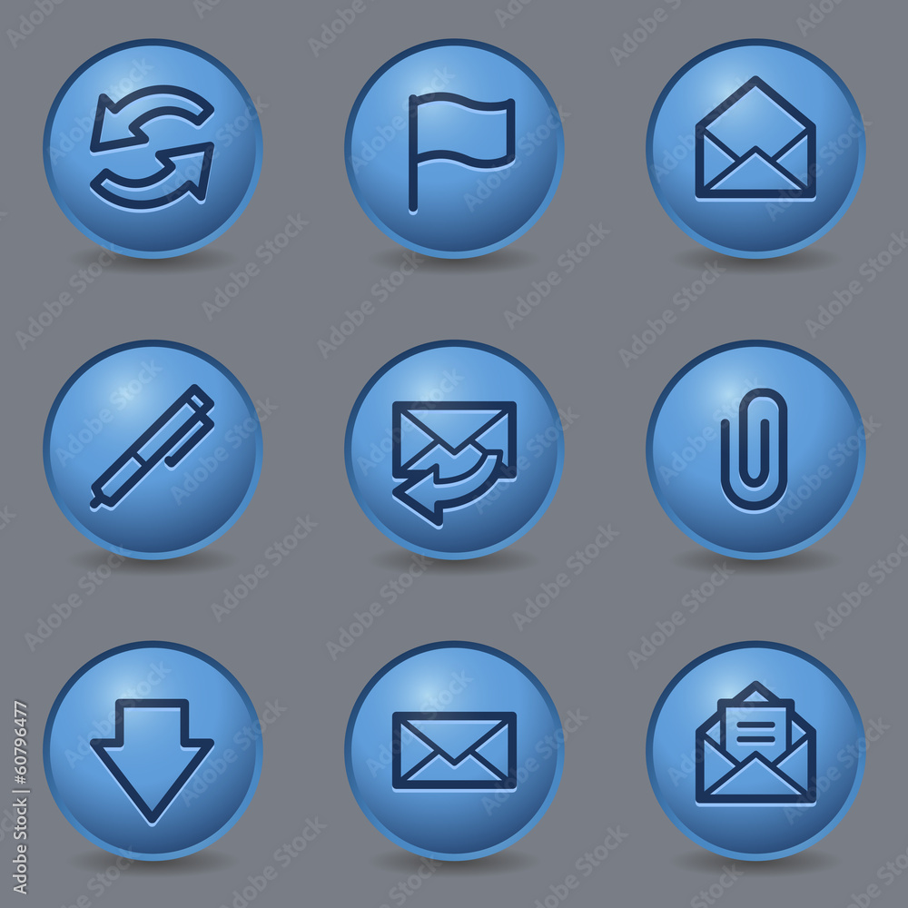 E-mail web icons, circle blue buttons E-mail web icons, circle blue buttons