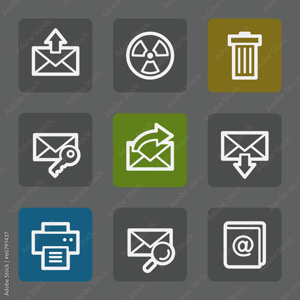 E-mail web icons set 2, flat buttons E-mail web icons set 2, flat buttons