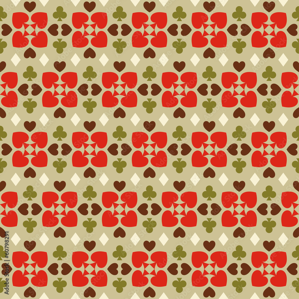 Seamless background with card suits Seamless background with card suits