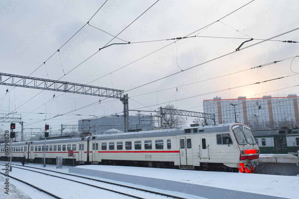 winter view of the railroad tracks