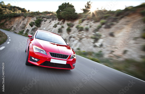Car on a road full of dangerous bends